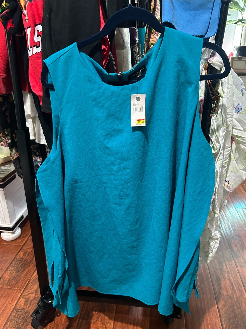 Lane Bryant Teal Sleeveless Shift Top